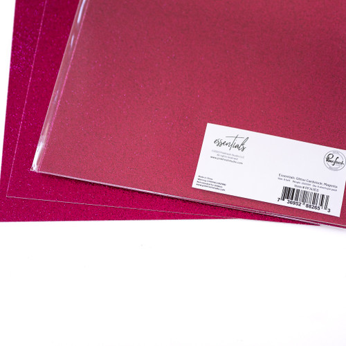 Pinkfresh Studio Essentials Glitter Cardstock 8.5"X11" 6/Pkg-Magenta PFESCD-147