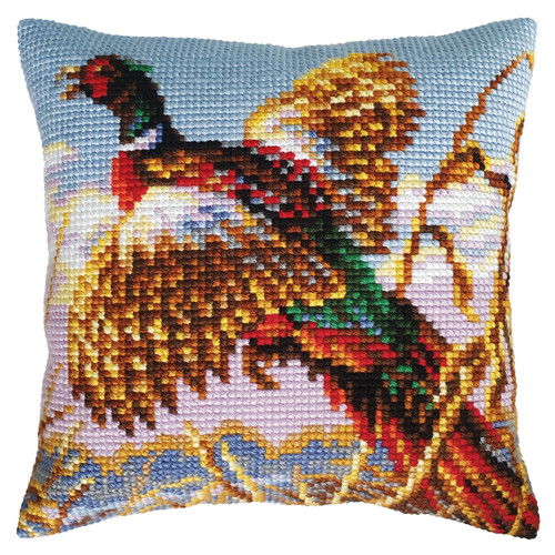 Collection D'Art Cross Stitch Cushion 15.75"X15.75"-Pheasant CD443 - 4743348408027