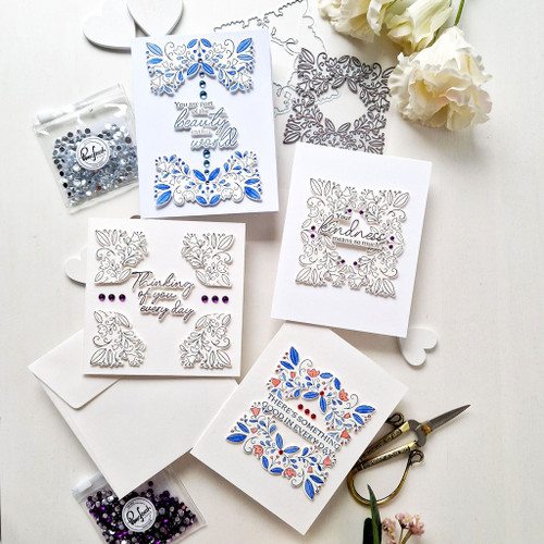 Pinkfresh Studio Die-Floral Square Frame - PF217623