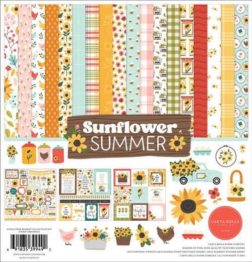 Carta Bella Collection Kit 12"X12"-Sunflower Summer SS368016 - 691835399492