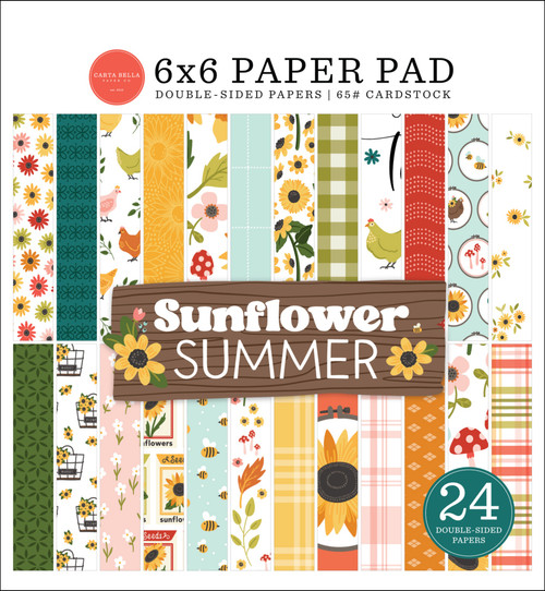 Carta Bella Double-Sided Paper Pad 6"X6" 24/Pkg-Sunflower Summer SS368023 - 691835399997