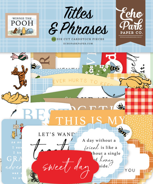 Echo Park Cardstock Ephemera 33/Pkg-Titles & Phrases, Winnie The Pooh - TP363032 - 691835404493