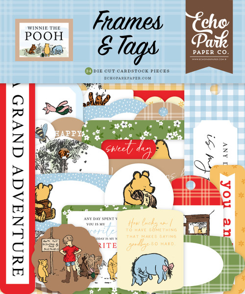 Echo Park Cardstock Ephemera 33/Pkg-Frames & Tags, Winnie The Pooh TP363025 - 691835362090