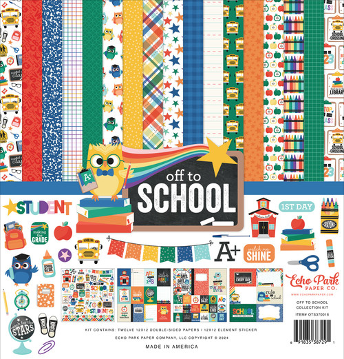 Echo Park Collection Kit 12"X12"-Off To School - TS370016 - 691835387291