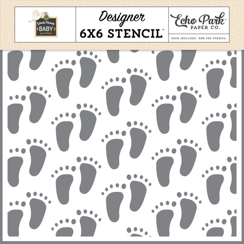 Special Delivery Baby Stencil 6"X6"-Fresh Footprints DY355035 - 691835352596