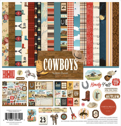 Carta Bella Collection Kit 12"X12"-Cowboys BS371016 - 691835396491