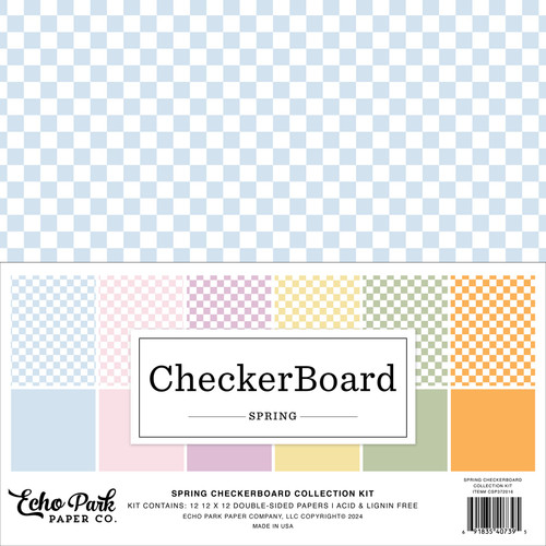 Echo Park Collection Kit 12"X12"-Spring Checkerboard SP372016 - 691835407395