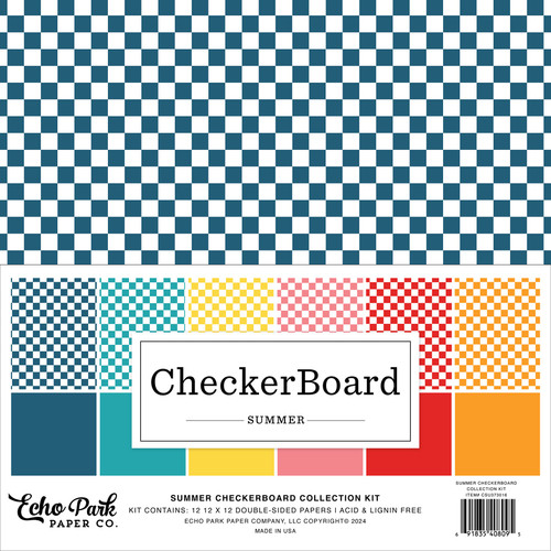 Echo Park Collection Kit 12"X12"-Summer Checkerboard - SU373016 - 691835408095