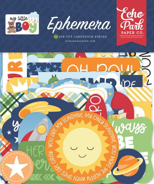 Echo Park Cardstock Ephemera 33/Pkg-Icons, My Little Boy - LB357024 - 691835367590