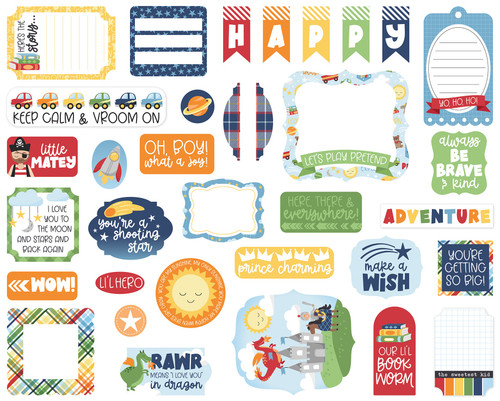 Echo Park Cardstock Ephemera 33/Pkg-Icons, My Little Boy - LB357024