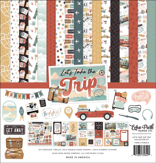 Echo Park Collection Kit 12"X12"-Let's Take The Trip - TT364016 - 691835358291