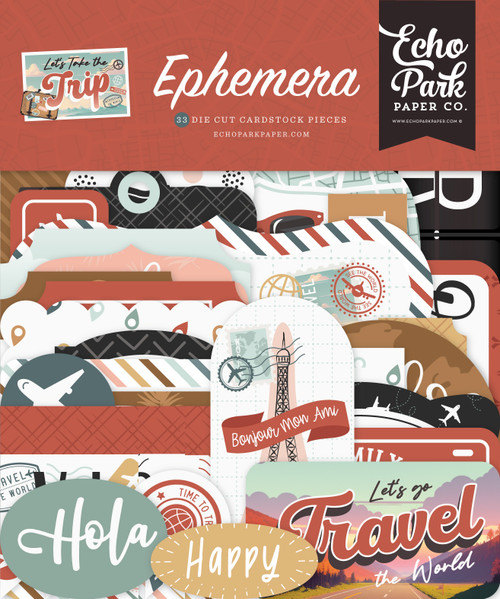 Echo Park Cardstock Ephemera 33/Pkg-Icons, Let's Take The Trip TT364024 - 691835359199