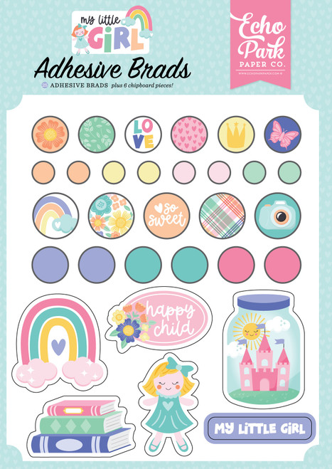 Echo Park Decorative Brads-My Little Girl - LG358020 - 691835369990