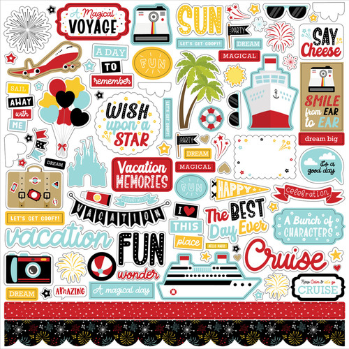A Magical Voyage Cardstock Stickers 12"X12"-Elements MV359014 - 691835377698