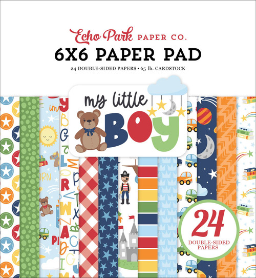 Echo Park Double-Sided Paper Pad 6"X6" 24/Pkg-My Little Boy LB357023 - 691835367491