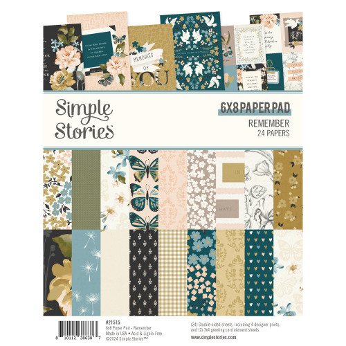 Simple Stories Double-Sided Paper Pad 6"X8" 24/Pkg-Remember - REM21515 - 810112386387