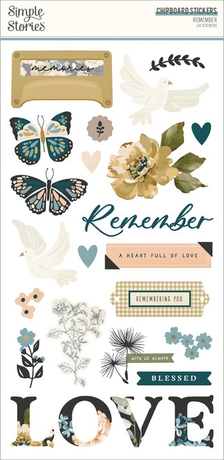 Remember Chipboard Stickers-6"X12" - REM21517 - 810112386400