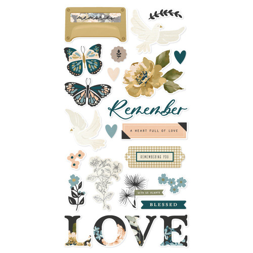 Remember Chipboard Stickers-6"X12" - REM21517