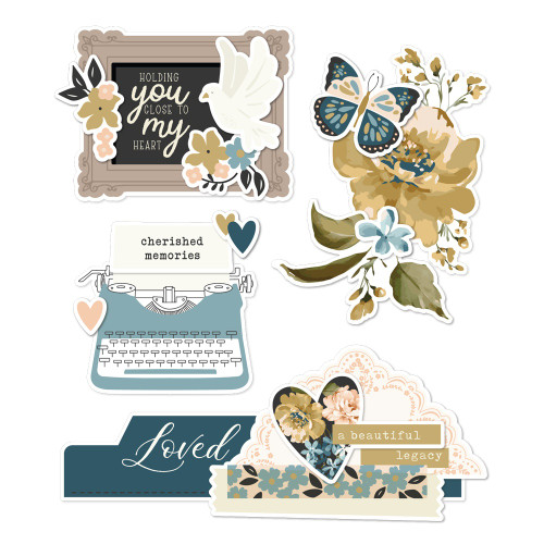 Remember Layered Chipboard Die-Cuts-4/Pkg - REM21523