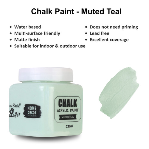 3 Pack Little Birdie Home Decor Chalk Paint-Muted Teal CR96277