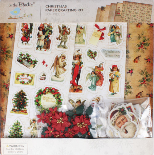 2 Pack Little Birdie Christmas 12"x12" Paper Crafting Kit-Joyful Celebration CR93984 - 8903236764376