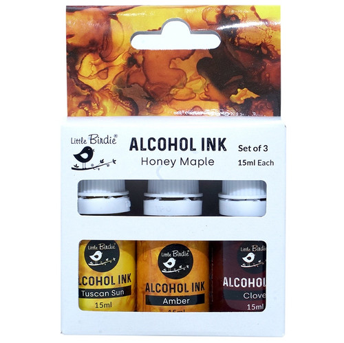 3 Pack Little Birdie Alcohol Ink 15ml 3/Pkg-Honey Maple CR88696 - 8903236711486
