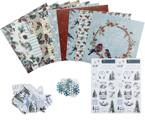 2 Pack - Little Birdie Christmas 12"x12" Paper Crafting Kit-Joy of Winter - CR93983