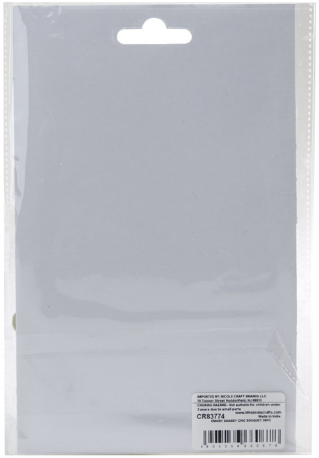 6 Pack - Little Birdie Emory Paper Flowers 30/Pkg-Shabby Chic - EMORY-83774