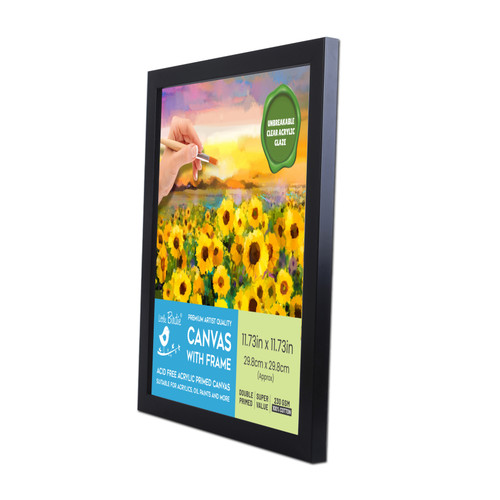 2 Pack - Little Birdie Frame With Canvas Panel 12"X12" 1/Pkg-Narrow Black - CR91192