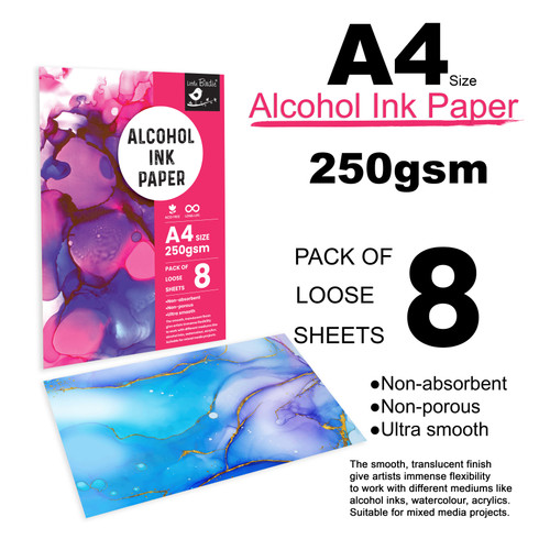 3 Pack Little Birdie Alcohol Ink A4 Paper 250gsm-8 Sheets CR94621