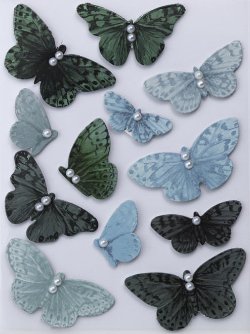 6 Pack - Little Birdie 3D Embellishment 12/Pkg-Butterfly Blue Bay - CR83675
