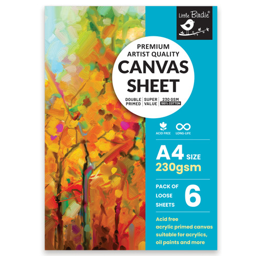 3 Pack - Little Birdie Premium Artist Quality Canvas A4 Sheet 230gsm-10 Sheets - CR94623 - 8903236770766