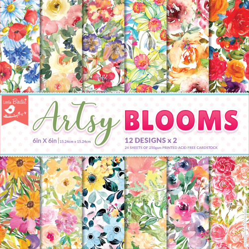 3 Pack Little Birdie Cardstock 24 Sheet Pack 6"X6"-Artsy Blooms CR93347 - 8903236758009