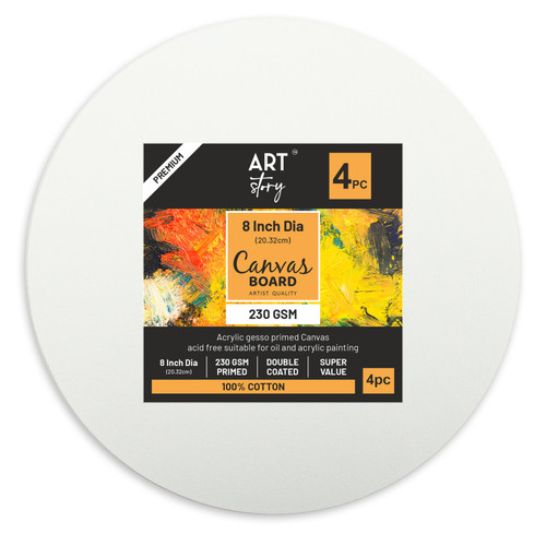 3 Pack - Little Birdie Canvas Board Round 8" 4/Pkg-8" - CR90644 - 8903236730975