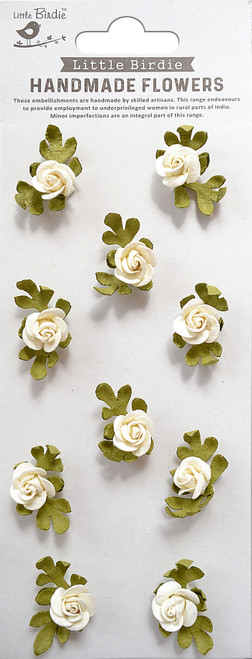 6 Pack Little Birdie Petite Rose Paper Flowers 10/Pkg-Shabby Chic Bouquet PETROSE-83686 - 8903236659795