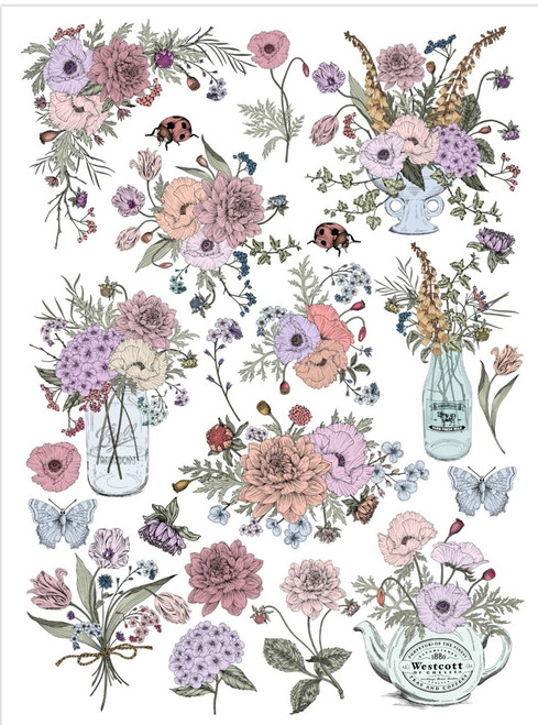 6 Pack - Little Birdie Deco Transfer Sheet A4-Blooms And Bugs - TRNSFR1-87283 - 8903236696752