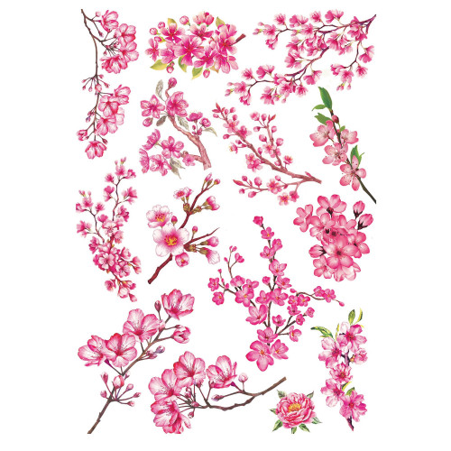 6 Pack Little Birdie Deco Transfer Sheet A4-Cherry Blossom TRNSFR1-90069 - 8903236725223