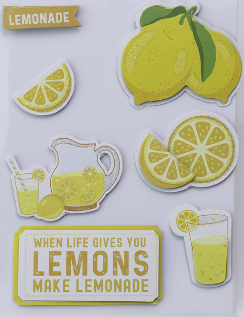 6 Pack - Little Birdie 3D Embellishment 7/Pkg-Lemon And Lemonade - CR83605