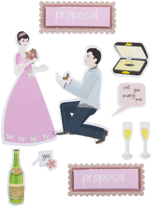 6 Pack - Little Birdie 3D Embellishment 11/Pkg-Romantic Proposal - CR83662