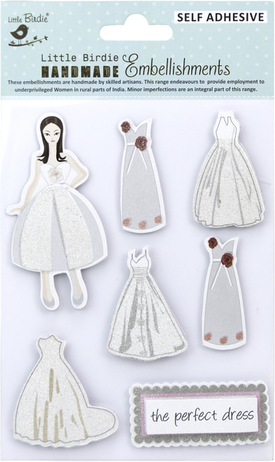 6 Pack - Little Birdie 3D Embellishment 7/Pkg-Happy Bride - CR83663 - 8903236659566