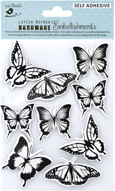 6 Pack Little Birdie Sticker Embellishment 9/Pkg-Joyful Flutter CR83624 - 8903236659177