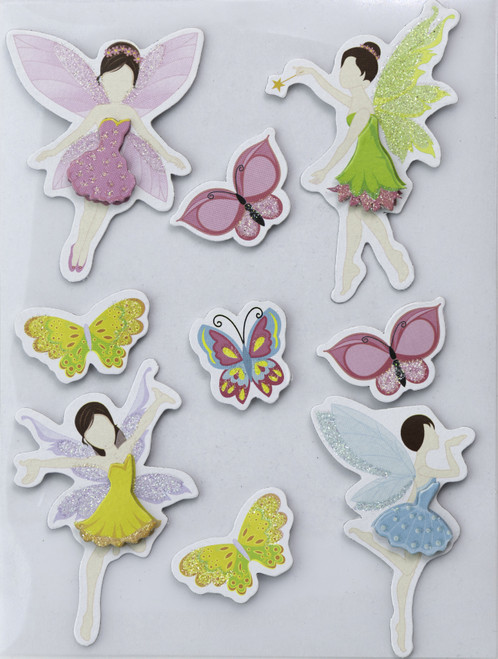 6 Pack - Little Birdie 3D Embellishment 9/Pkg-Fairy Tale - CR83630