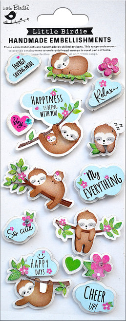 6 Pack - Little Birdie 3D Embellishment 13/Pkg-Happy Days - CR84098 - 8903236663921