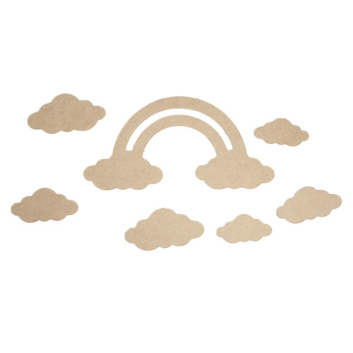 6 Pack - Little Birdie MDF Rainbow Cloud-7 Pieces - CR86436 - 8903236688283
