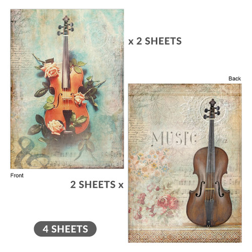 6 Pack - Little Birdie Decoupage Filament Paper A4 2/Pkg-Tuneful Moments - FLMNT1-91638 - 8903236740912