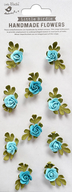 6 Pack - Little Birdie Petite Rose Paper Flowers 10/Pkg-Songs Of The Sea - PETROSE-83684 - 8903236659771