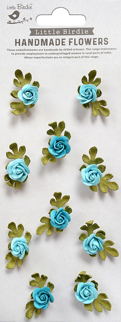 6 Pack Little Birdie Petite Rose Paper Flowers 10/Pkg-Songs Of The Sea PETROSE-83684 - 8903236659771