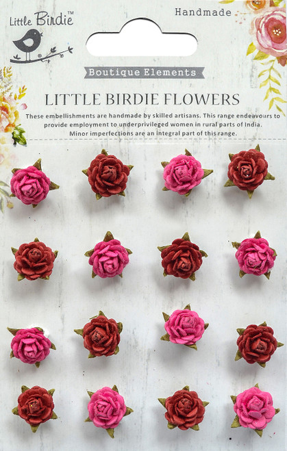 3 Pack - Little Birdie Beaded Micro Roses 16/Pkg-Candy Mix - ROSES-71890 - 8903236538793