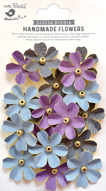 3 Pack - Little Birdie Zoey Washed Paper Flowers 18/Pkg-Purple Passion - ZOEY-79775 - 8903236618860