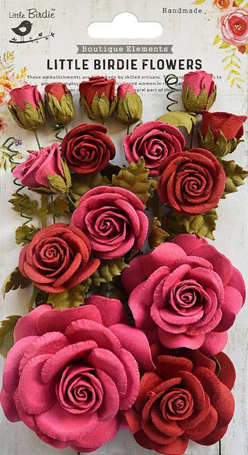 3 Pack - Little Birdie Rosalind Paper Flowers 21/Pkg-Candy Mix - ROSALIND-69302 - 8903236511468